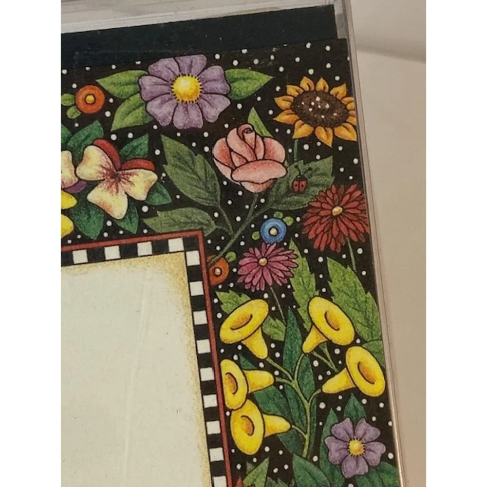 Mary Engelbreit Social Notes Stationery Set 8 Cards Envelopes Gingham Floral ME